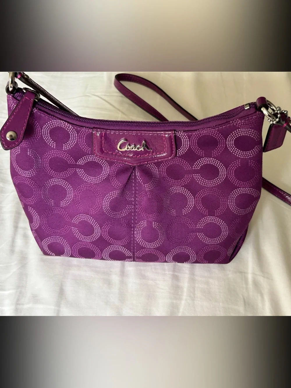Coach Purple Signature Jacquard Crossbody Bag